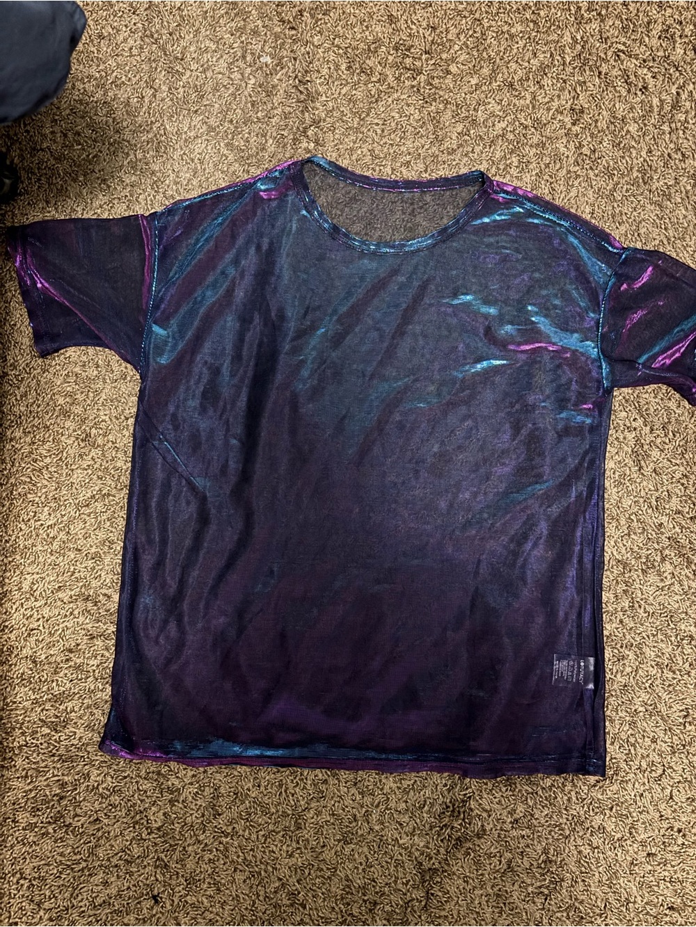 Iridescent Navy Blue Sheer Tee